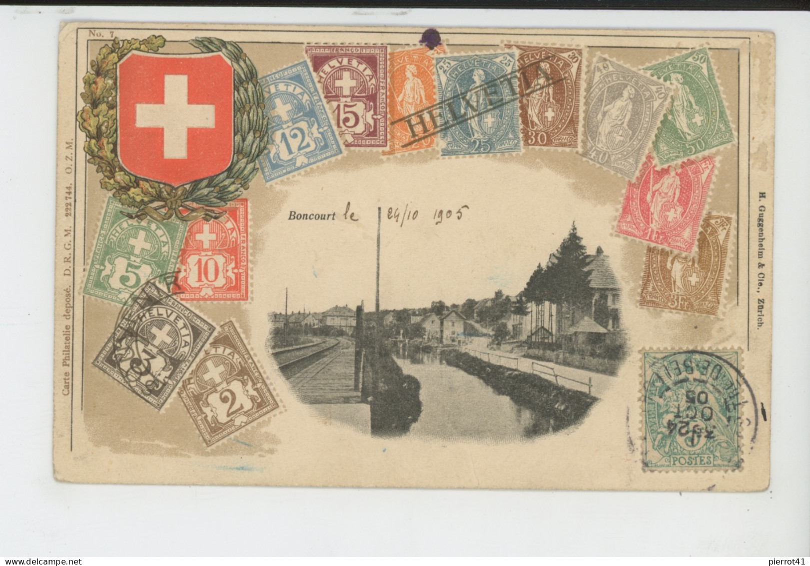 SUISSE - JURA - BONCOURT - Carte Gaufrée Avec Timbres Suisses (embossed Card) - Boncourt