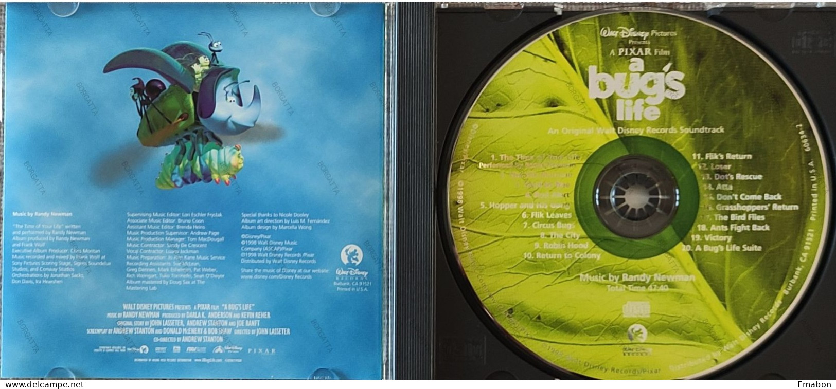 BORGATTA - FILM MUSIC  - Cd RANDY NEWMAN - A BUG'S LIFE - WALT DISNEY MUSIC 1998 - USATO In Buono Stato - Musique De Films