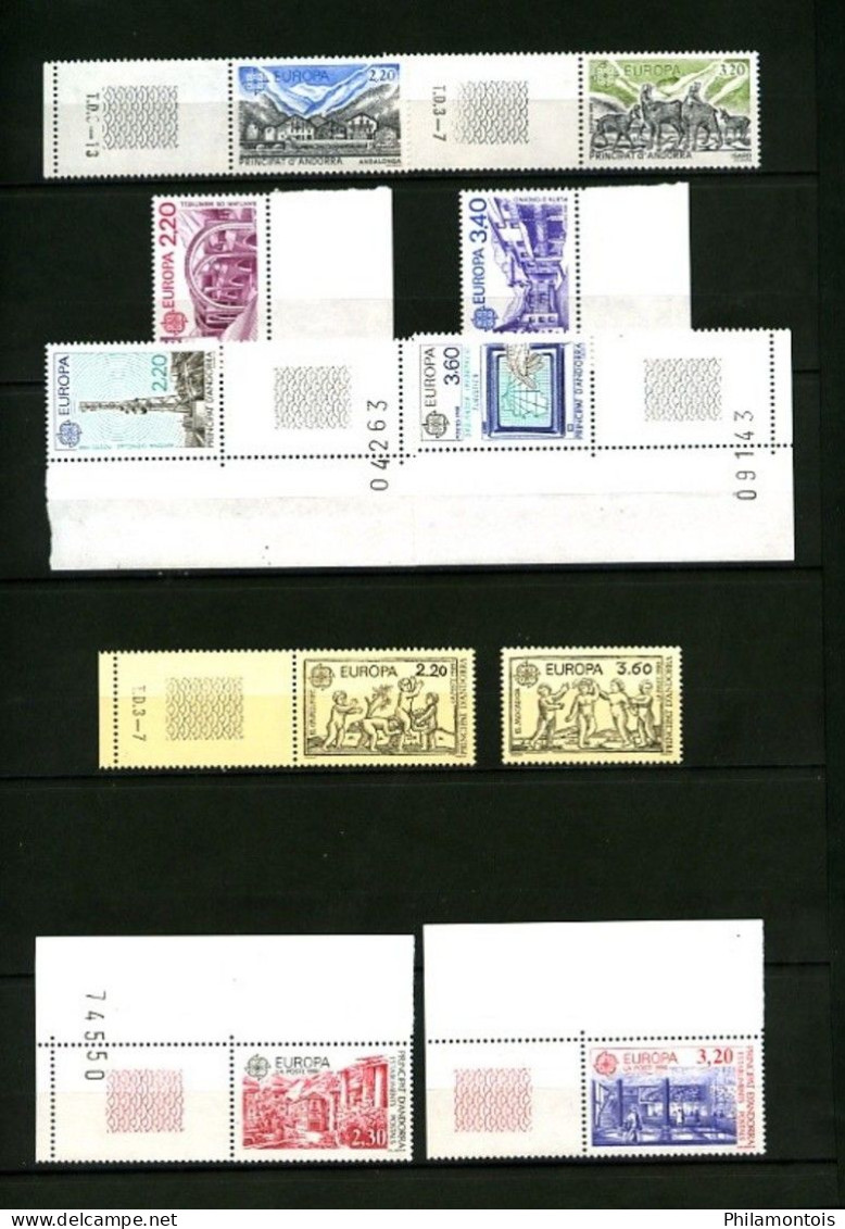 ANDORRE -  Timbres EUROPA De 1986 à 1997 (sauf 1994) - Cote 130 Eur. - Neufs N** - Très Beaux - Verzamelingen
