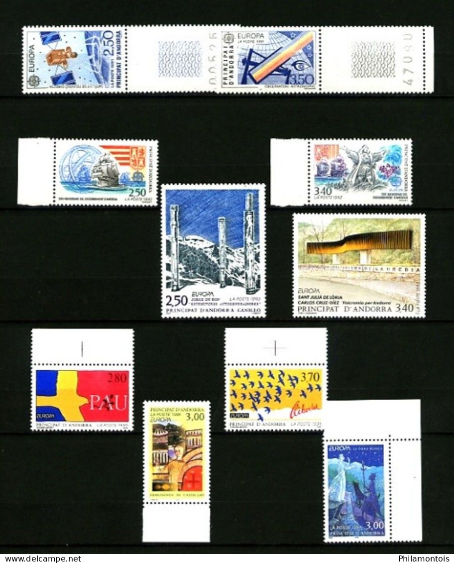 ANDORRE -  Timbres EUROPA De 1986 à 1997 (sauf 1994) - Cote 130 Eur. - Neufs N** - Très Beaux - Sammlungen