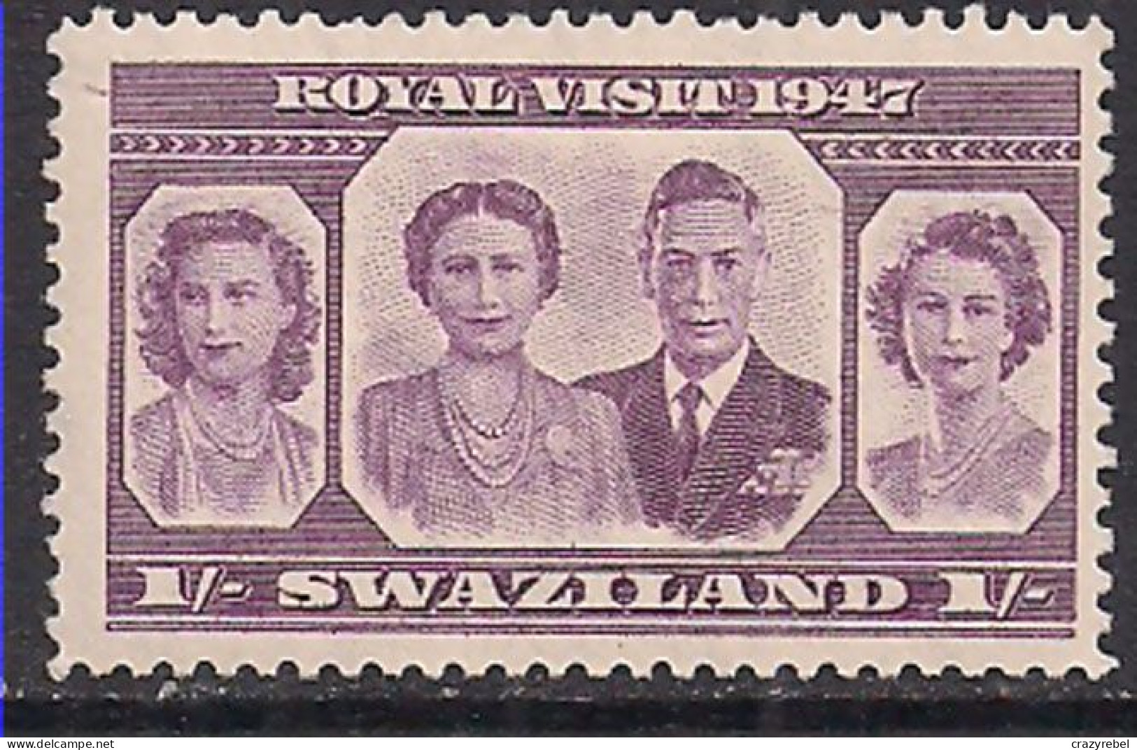 Swaziland 1947 KGV1 1/- Royal Visit MNH SG 45 ( L886 ) - Swaziland (...-1967)