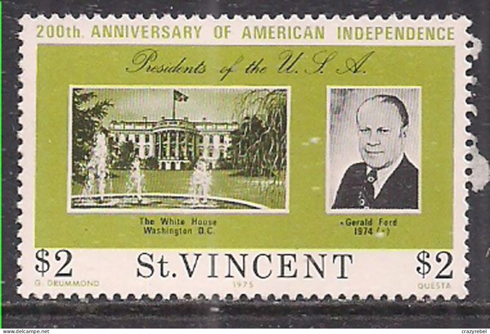 St Vincent 1976 QE2 $2 Anniv. American Indep.MNH SG 465 ( E1483 ) - St.Vincent (...-1979)