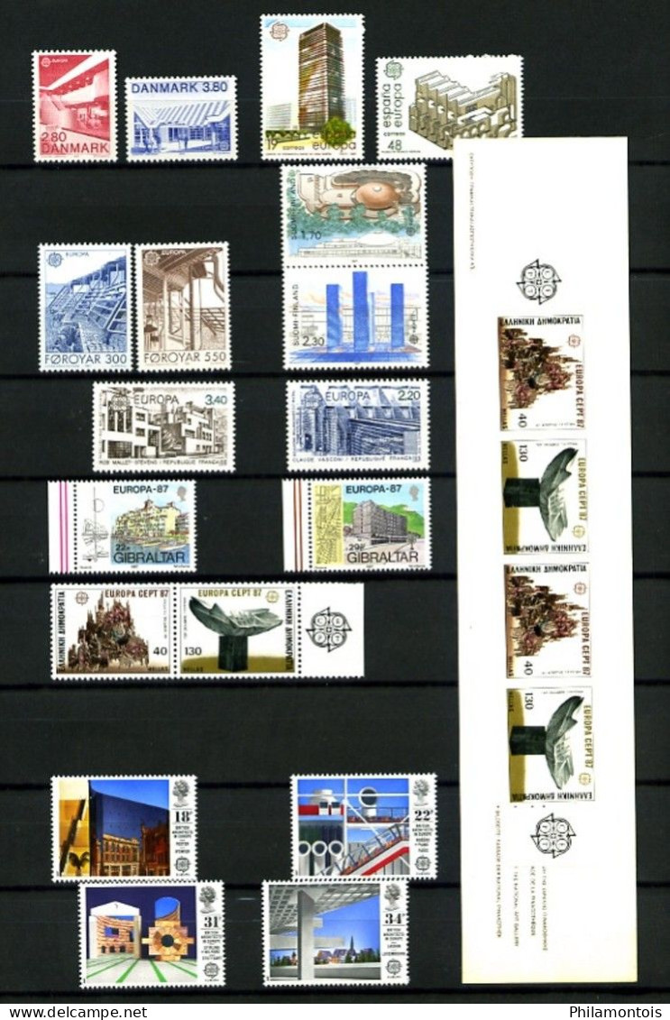 EUROPA - Année 1987 - Complet Sauf Monaco BF 37 - Neufs N** - Cote  Env. 300 E - Très Beaux - 1987