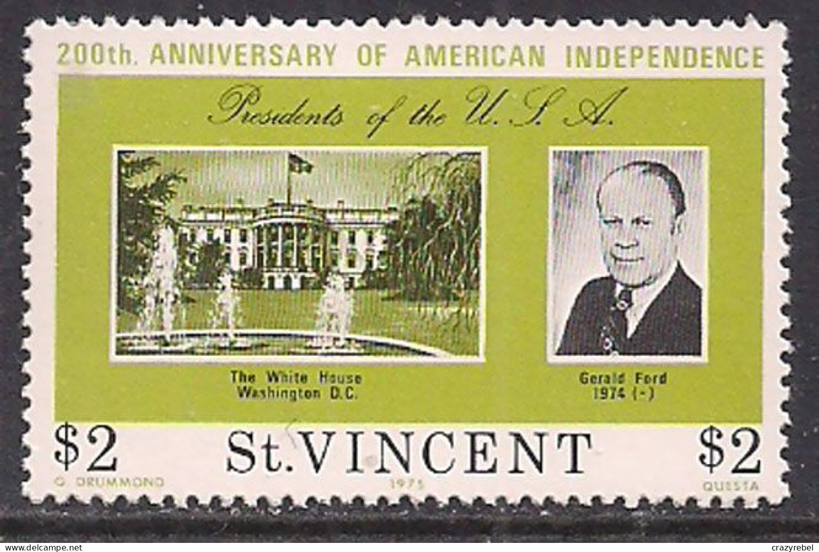 St Vincent 1976 QE2 $2 Anniv. American Indep.MNH SG 465 ( E1497 ) - St.Vincent (...-1979)