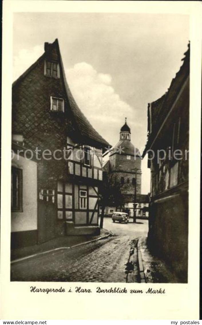 71999603 Harzgerode Blick Zum Markt Und Kirche Harzgerode - Harzgerode