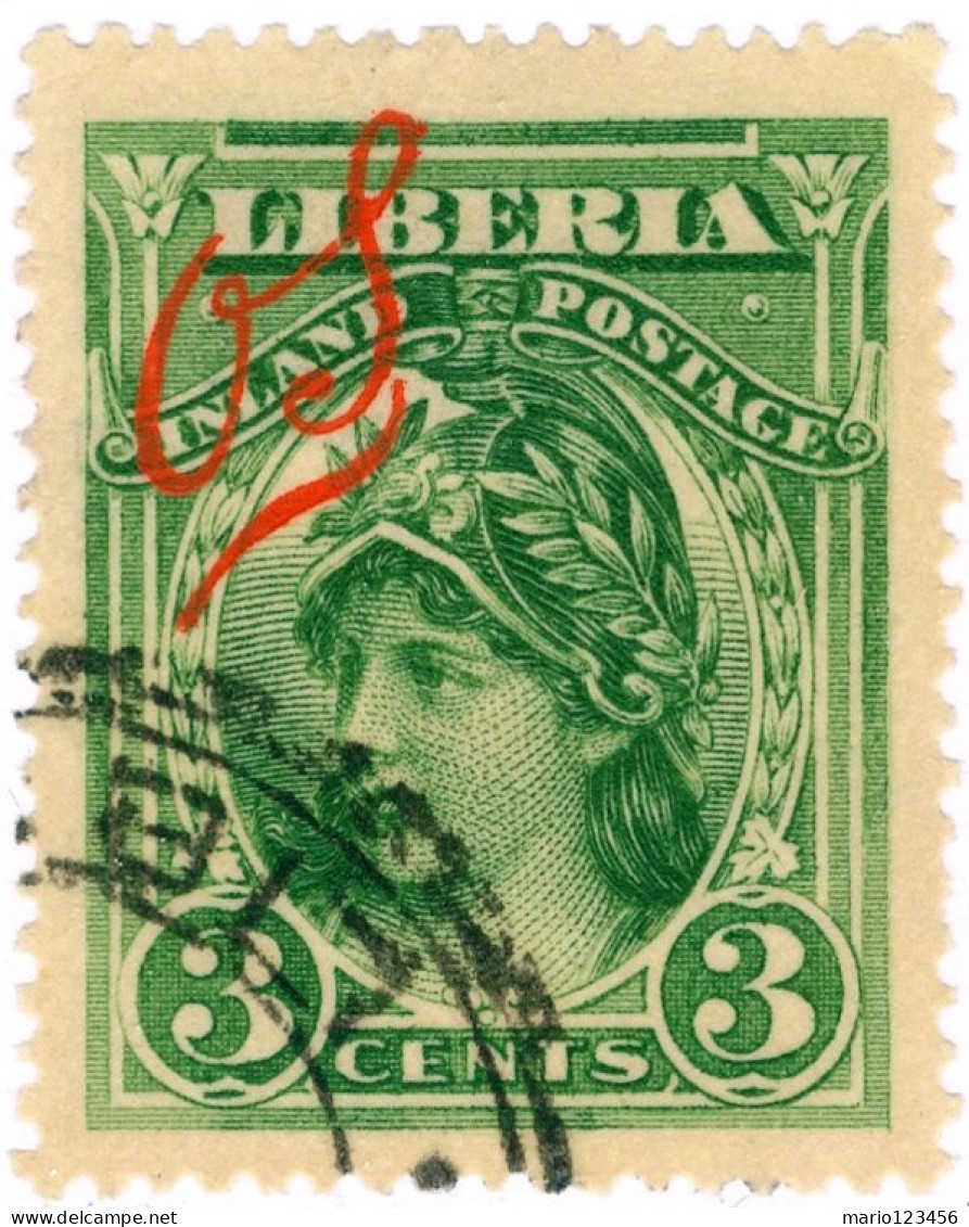 LIBERIA, ALLEGORIA LIBERTA, 1903, FRANCOBOLLI USATI Scott:LR O43, Yt:LR S39 - Liberia