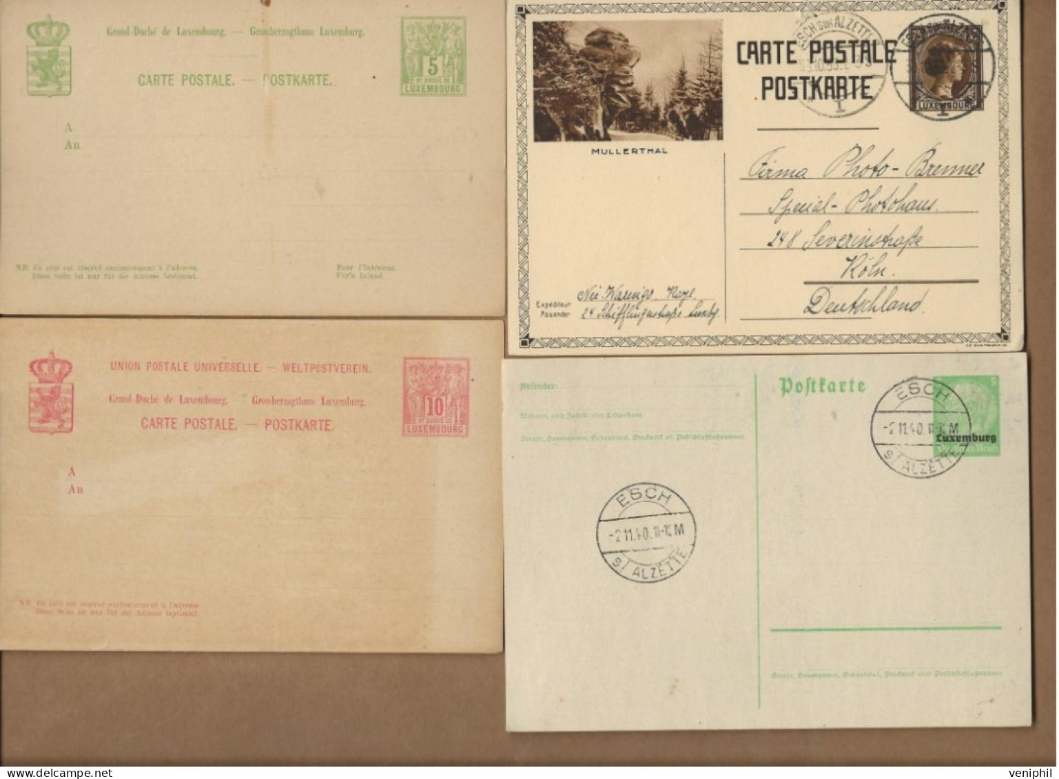 LUXEMBOURG - LOT DE 22 ENTIERS POSTAUX  DE 1889 A 1968  -OBLITERES ET NEUFS. - Entiers Postaux