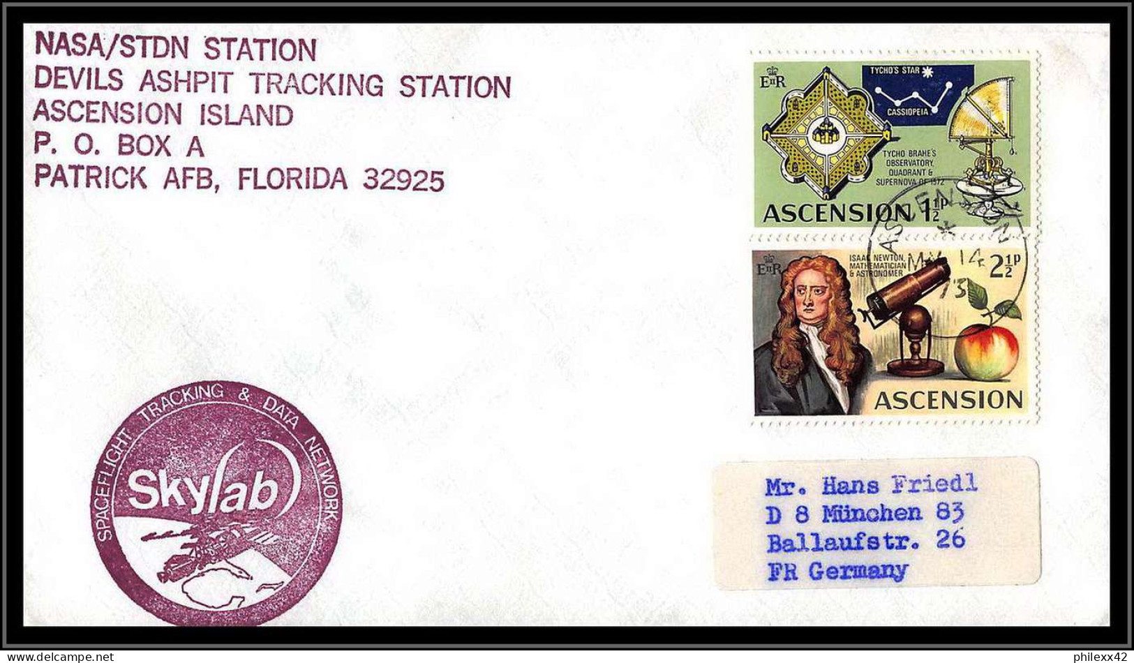 65969 Skylab SL-1 14/5/1973 Launch Ascension Islands Espace Space Lettre Cover - Africa