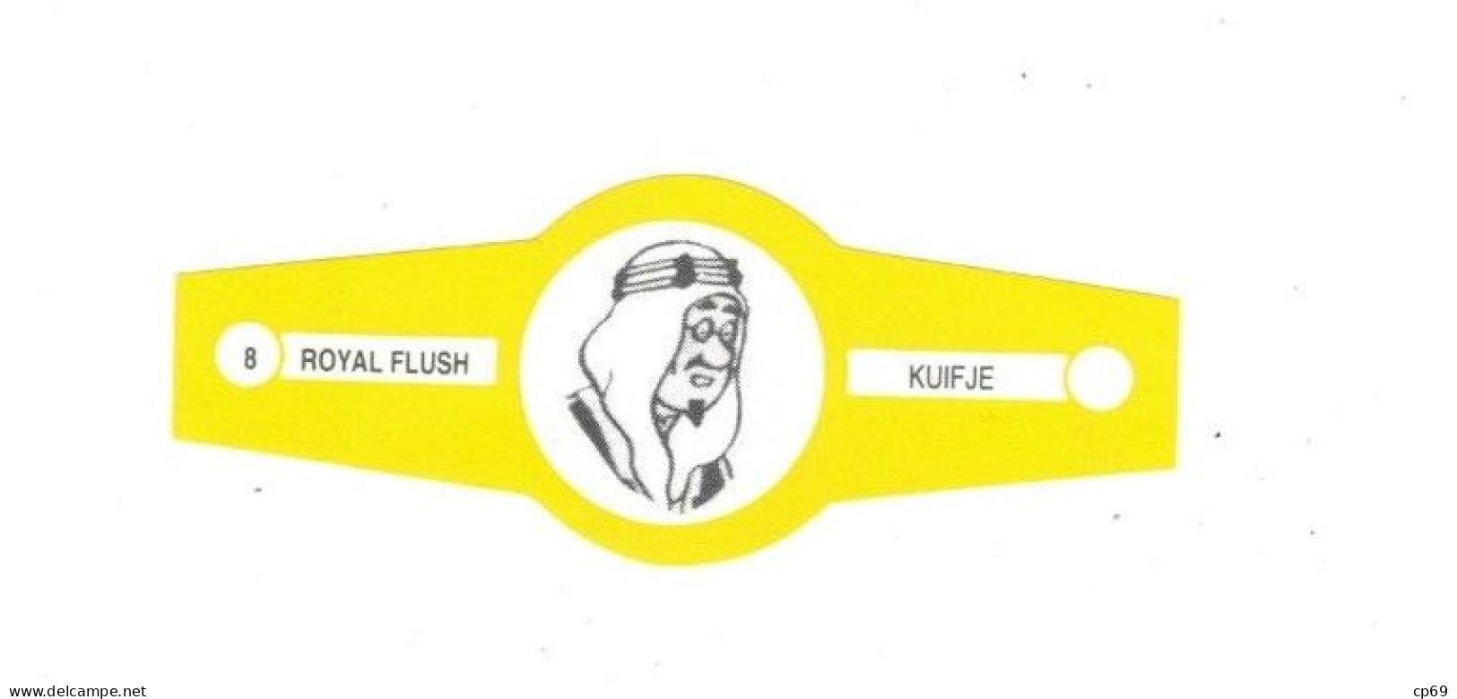 8) Bague De Cigare Série Tintin Jaune Blanche Royal Flush Kuifje Mohammed Ben Kalish Ezab Superbe.Etat - Advertisement