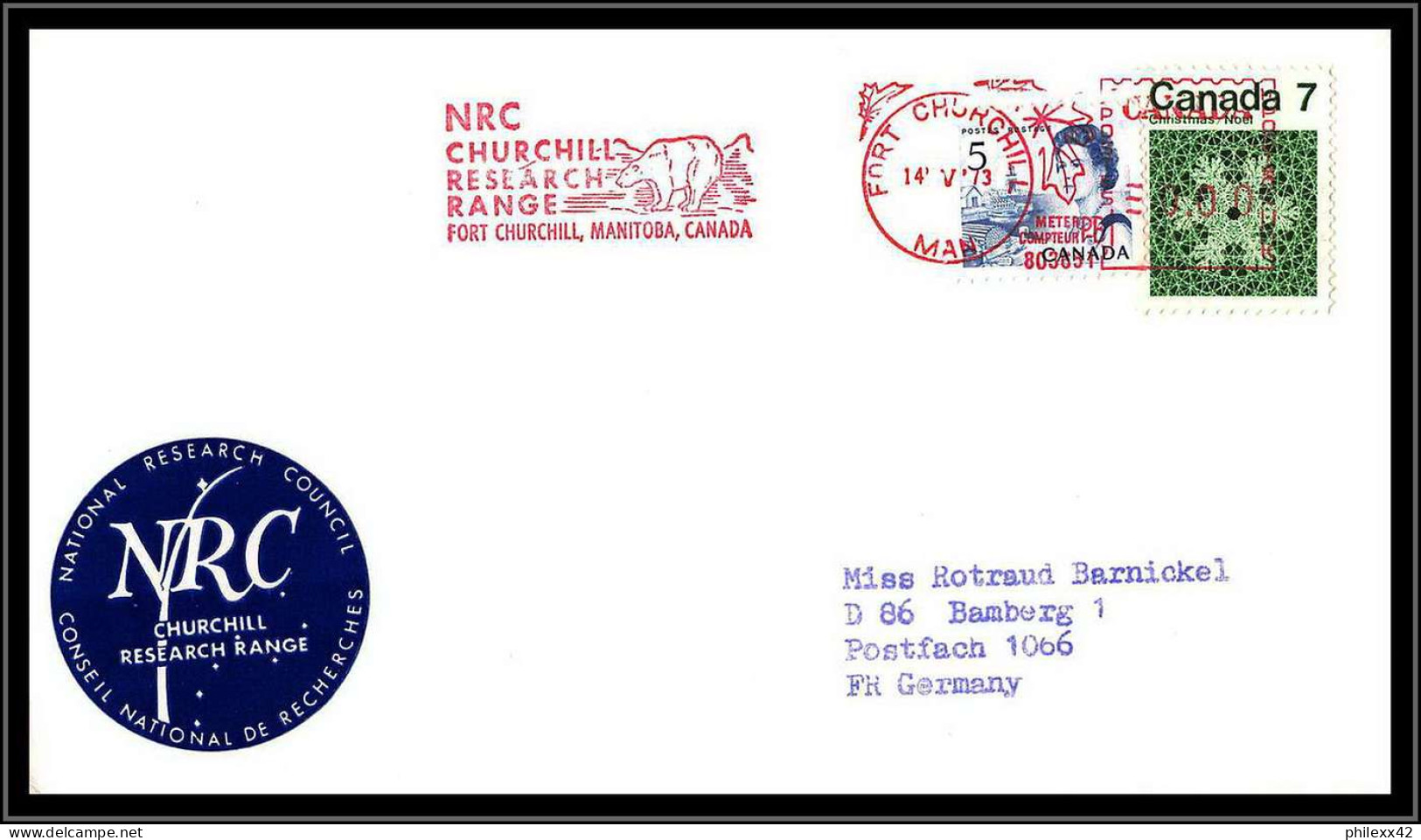 66199 Skylab Churchill Research Center 14/5/1973 Canada Espace Space Lettre Cover - Nordamerika