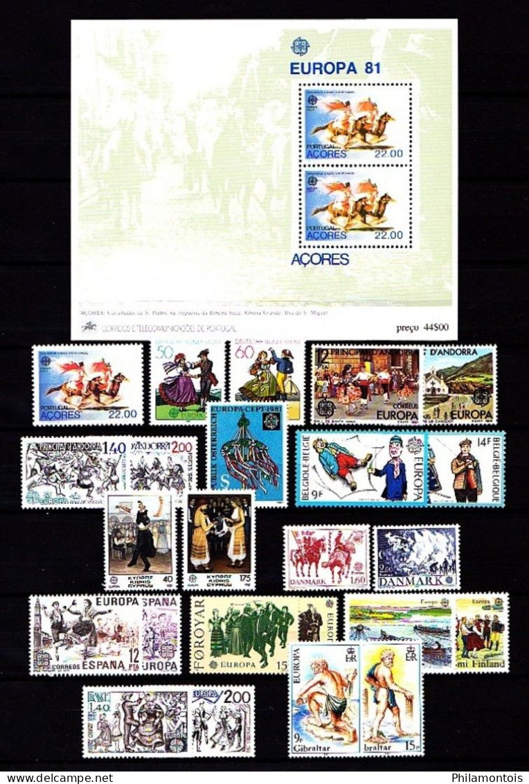 EUROPA - Année 1981 - Complet Avec Blocs - Neufs N** - Cote : 135 Eur. - Très Beaux - 1981