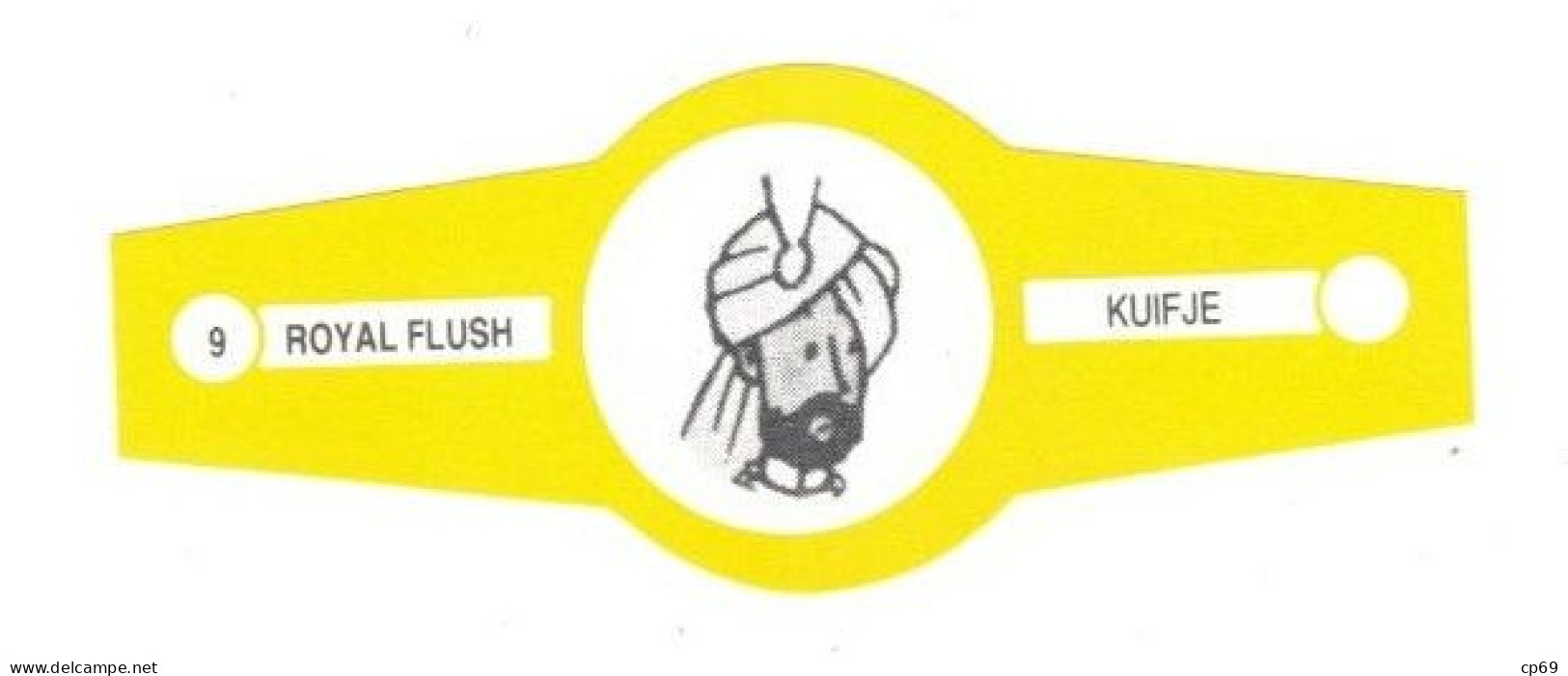 9) Bague De Cigare Série Tintin Jaune Blanche Royal Flush Kuifje Le Maharadjah De Rawhajpoutalah Superbe.Etat - Objets Publicitaires