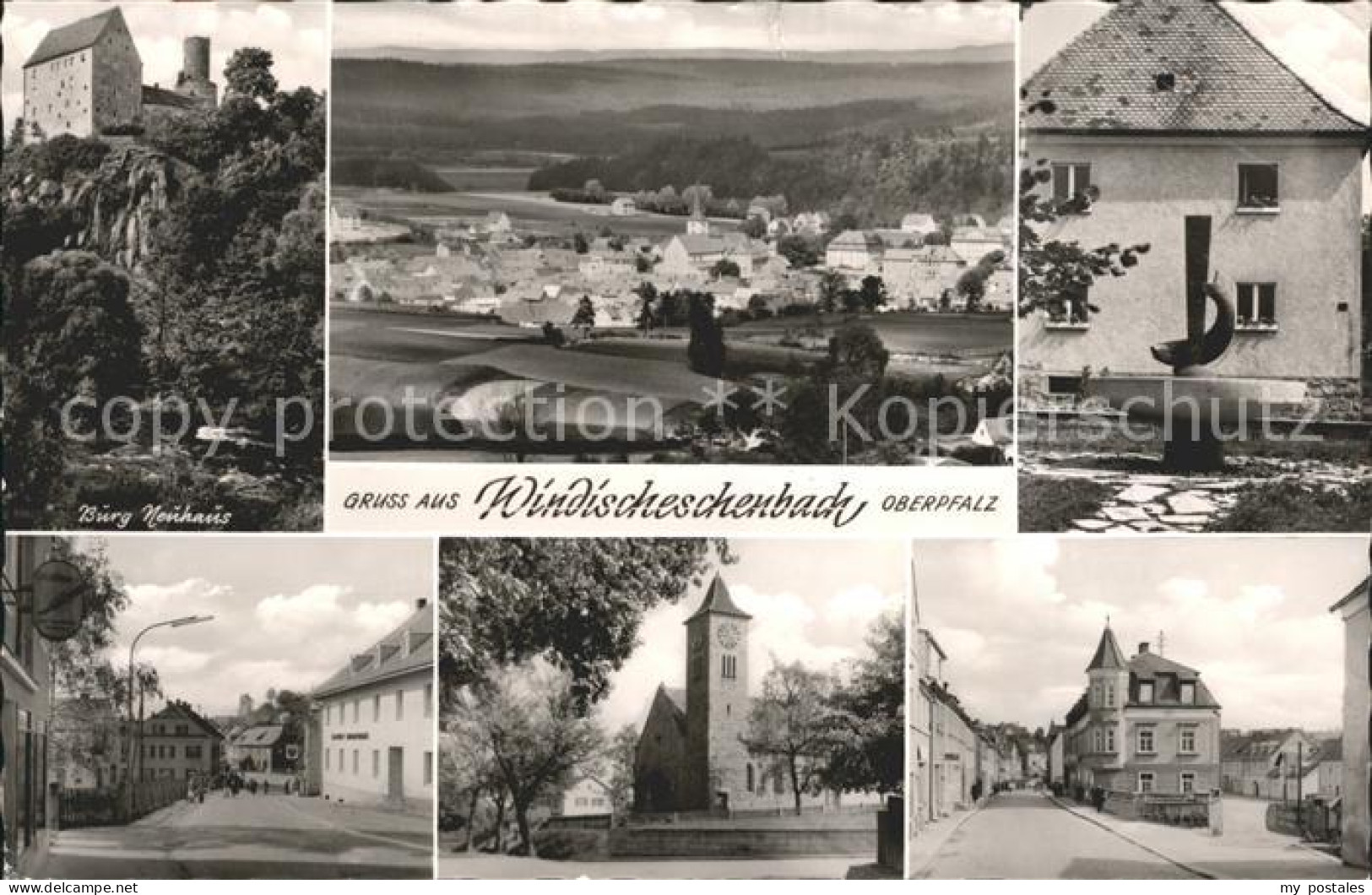 42003480 Windischeschenbach Burg Neuhaus Brunnen Strassenpartie Kirche Windische - Windischeschenbach