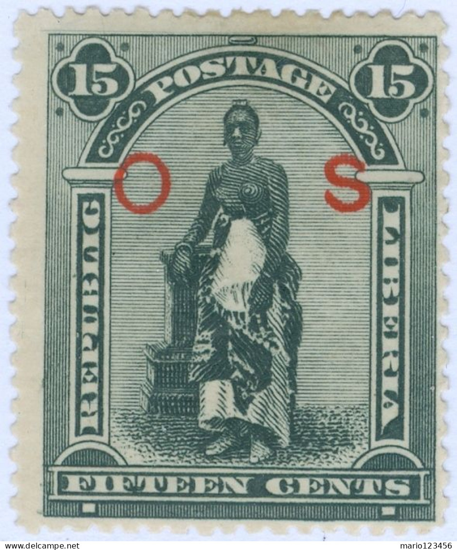 LIBERIA, COSTUMI LOCALI, 1898, FRANCOBOLLI NUOVI (MLH*) Scott:LR O38, Yt:LR S31 - Liberia