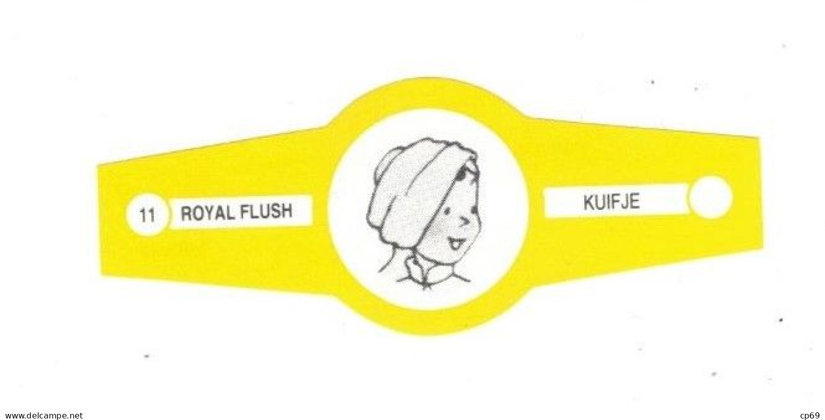 11) Bague De Cigare Série Tintin Jaune Blanche Royal Flush Kuifje Abdallah En Superbe.Etat - Advertisement