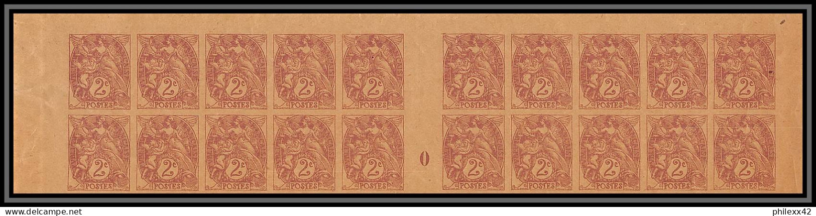 France N°108 Type Blanc PAPIER GC Non Dentelé ** MNH Bloc De 20 Millesime Gutter Cote Maury 3000 ++ - 1872-1920