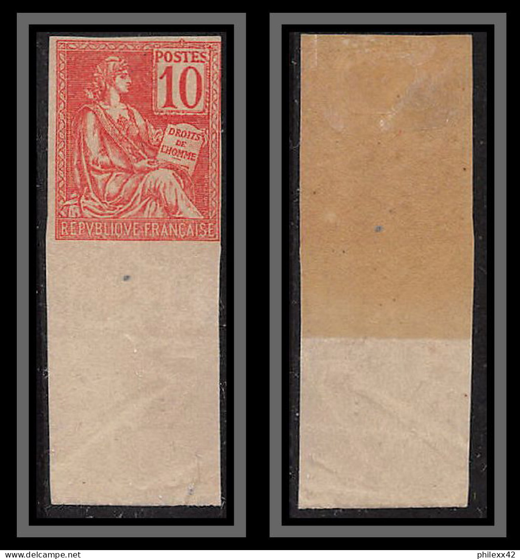 France N°116 10c Rouge Mouchon Type 2  Non Dentelé * MH (Imperf) Bord De Feuille Cote 375 Euros ++ - 1872-1920