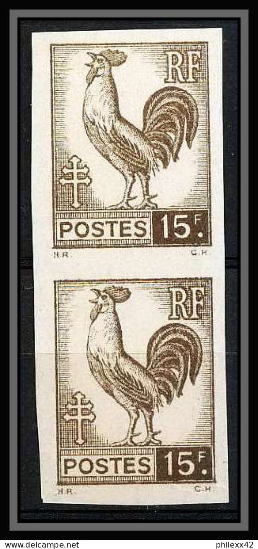 France N°647 Paire Type Coq Série D'Alger Non Dentelé ** MNH (Imperf) - 1941-1950