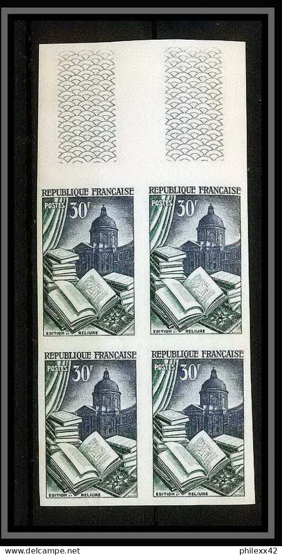 France N°971 Métiers D'Art. Edition Reliure Et Institut DeFrance Bloc 4 Non Dentelé ** MNH (Imperf) - 1951-1960