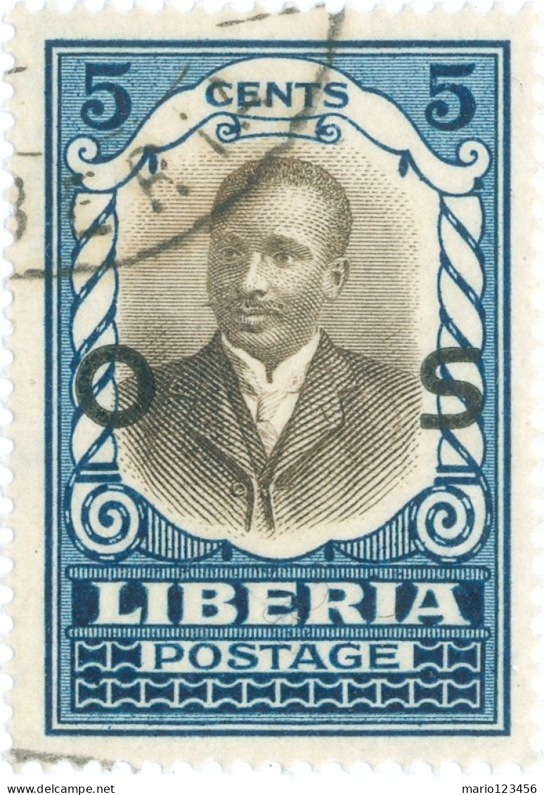 LIBERIA, PRESIDENTE HOWARD, 1920, FRANCOBOLLI USATI Scott:LR O117, Yt:LR S109 - Liberia