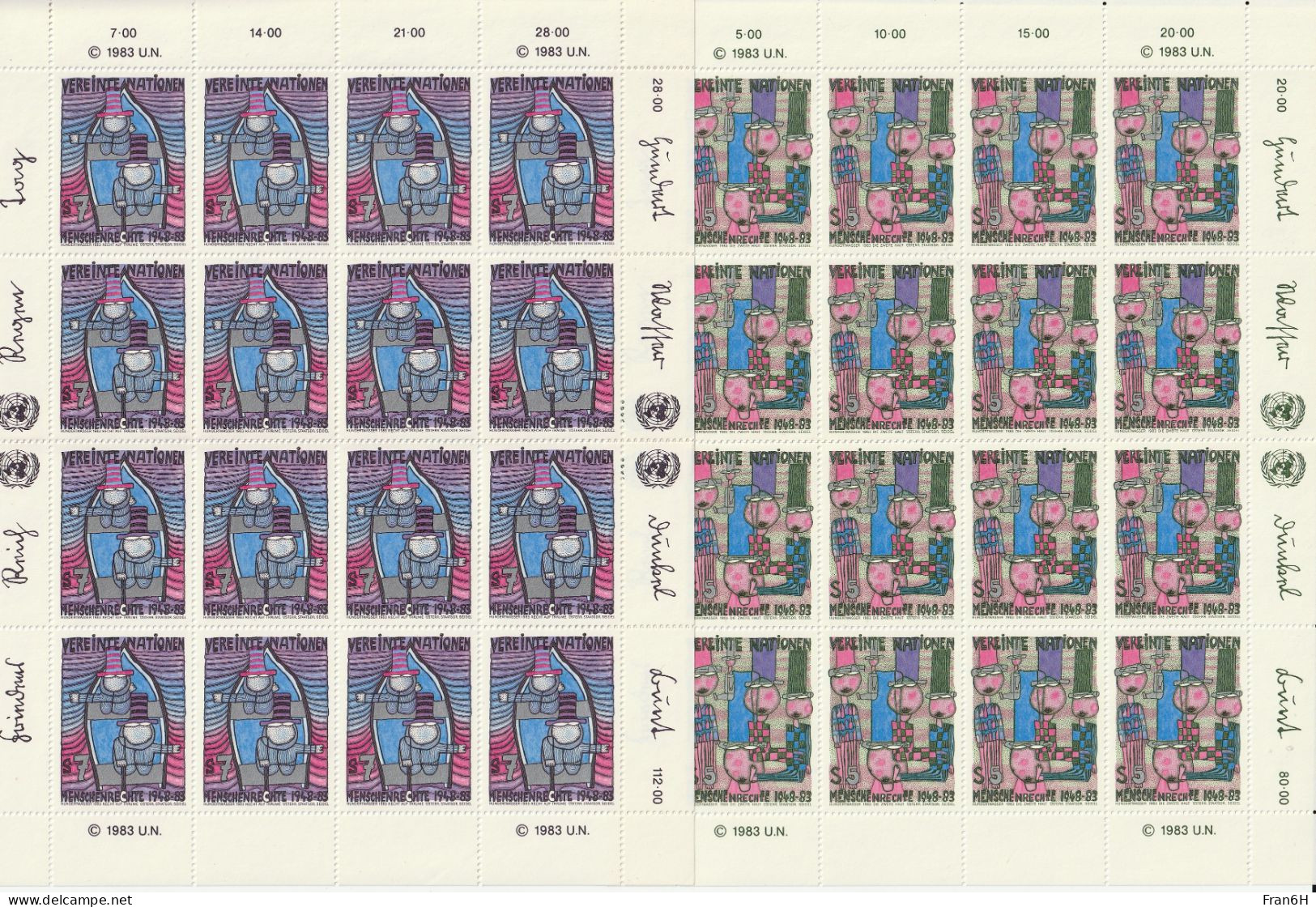 ONU - Vienne 1983 - Feuilles N° 36-37 - Neufs ** - MNH - Cote 96,00 € - Ongebruikt