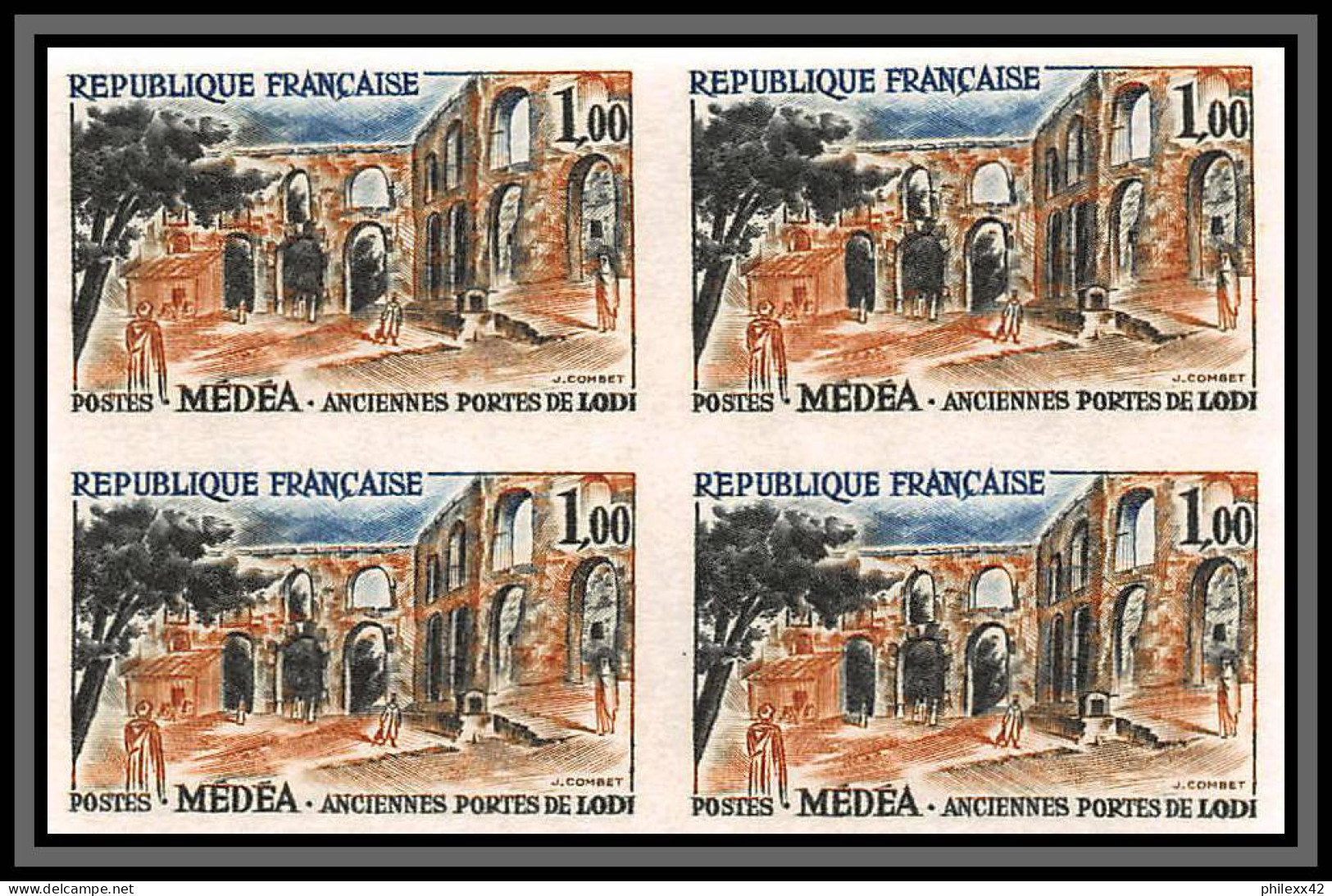 France N°1311/1318 Série Touristique COMPLET Non Dentelé ** MNH (Imperf) Bloc 4 Cote Maury 1200 Euros - 1961-1970