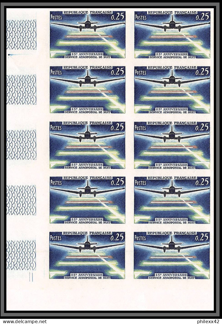 France N°1418 Pa Airmail Aéropostale Avion Douglas Dc-3 Non Dentelé ** MNH Imperf Bloc 10 Cote Maury 600 - 1961-1970