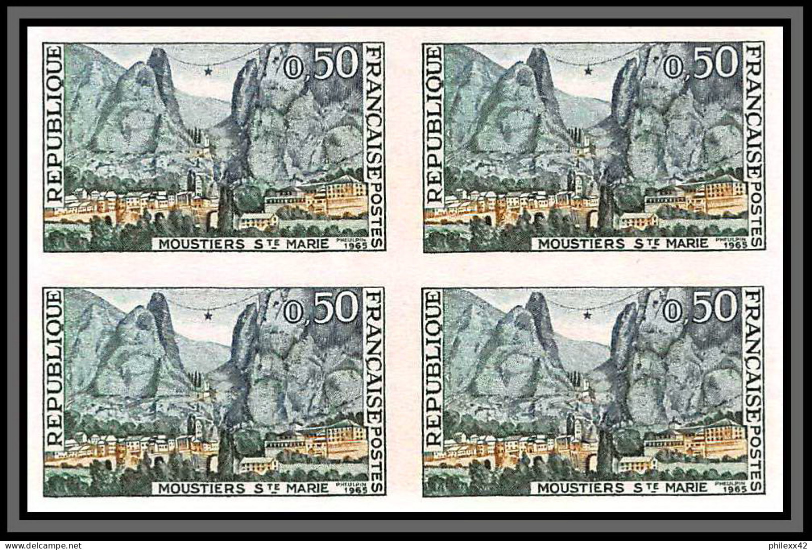 France N°1435 / 1441 Série Touristique  1965 Non Dentelé ** MNH (Imperf) Bloc 4 Cote 640 RRR - 1961-1970