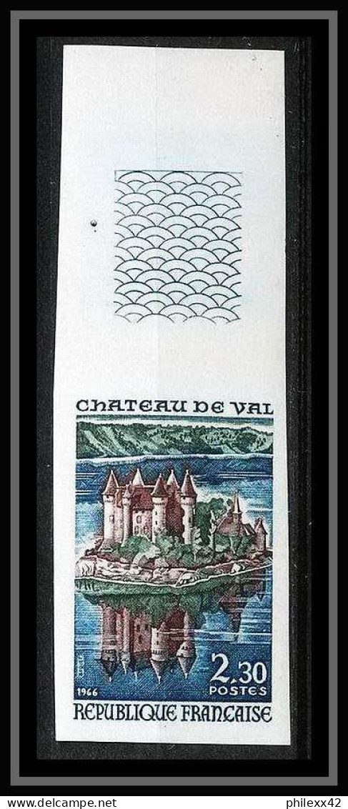 France N°1506 Château (castle) De Val Cantal Non Dentelé ** MNH (Imperf) - 1961-1970