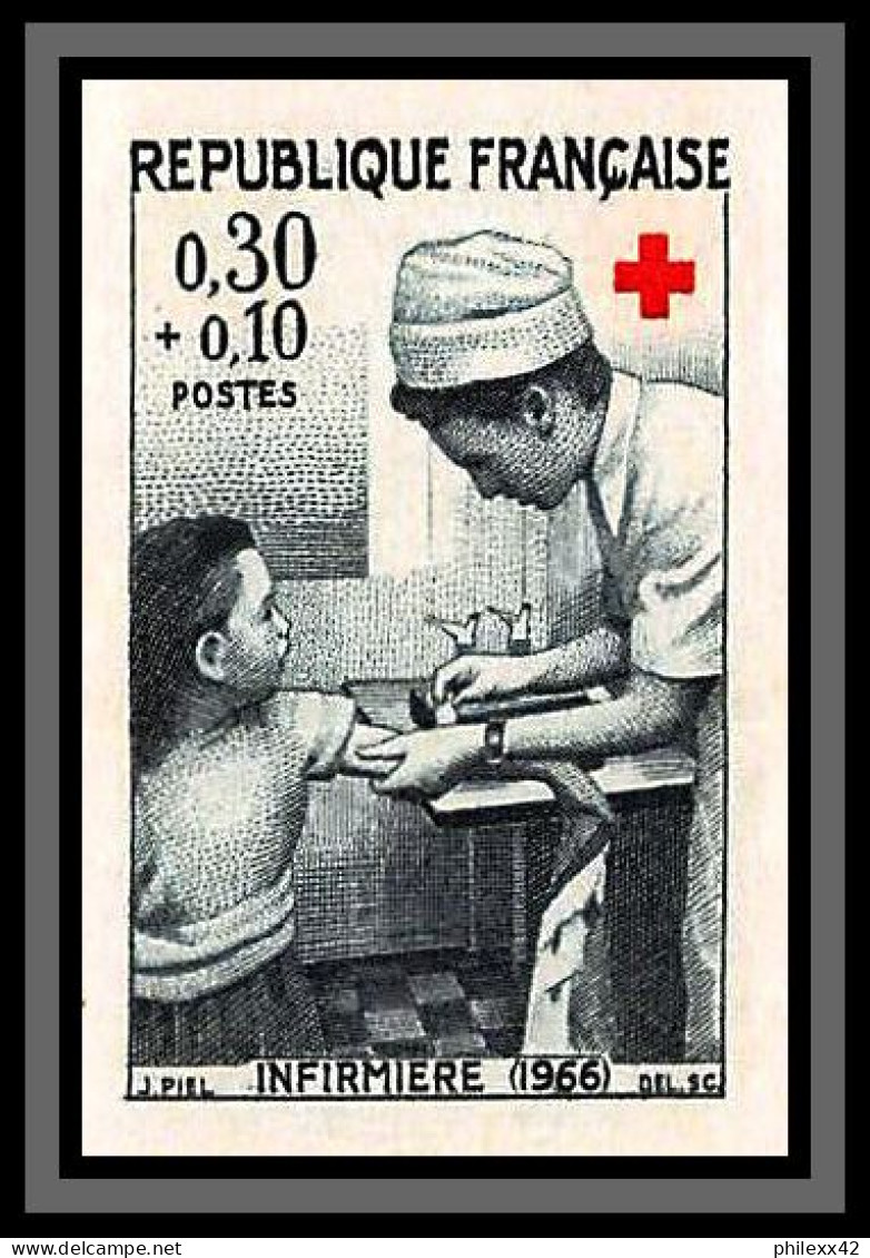 France N°1508/1509 Croix Rouge (red Cross) 1966 Ambulancière Ambulance Non Dentelé ** MNH (Imperf) - 1961-1970