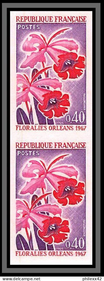 France N°1528 Floralies D'Orléan Orchidées Fleurs Flowers Non Dentelé ** MNH (Imperf) Cote Maury 80 Euros Paire - 1961-1970