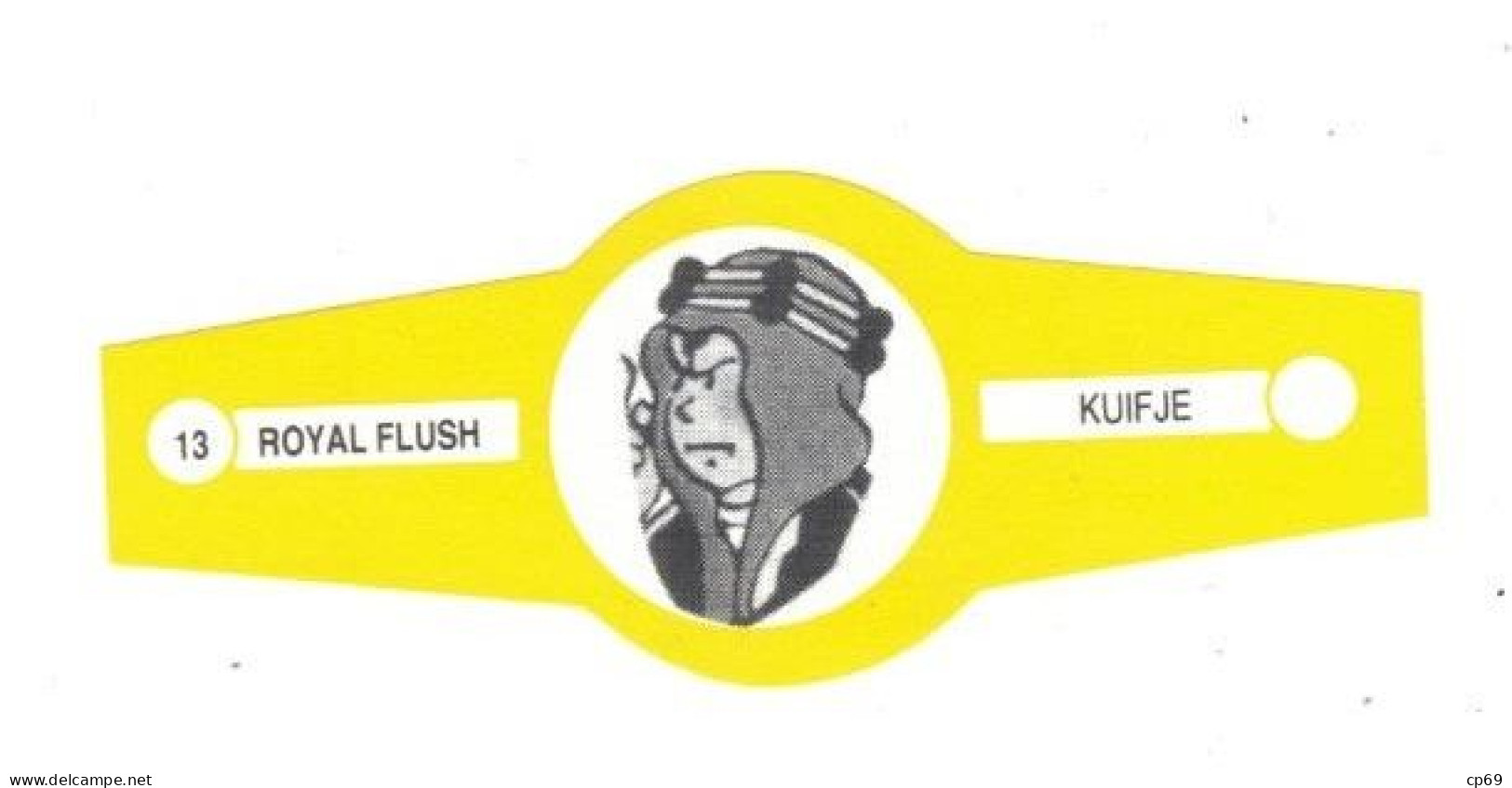 13) Bague De Cigare Série Tintin Jaune Blanche Royal Flush Kuifje Abdallah En Superbe.Etat - Objets Publicitaires