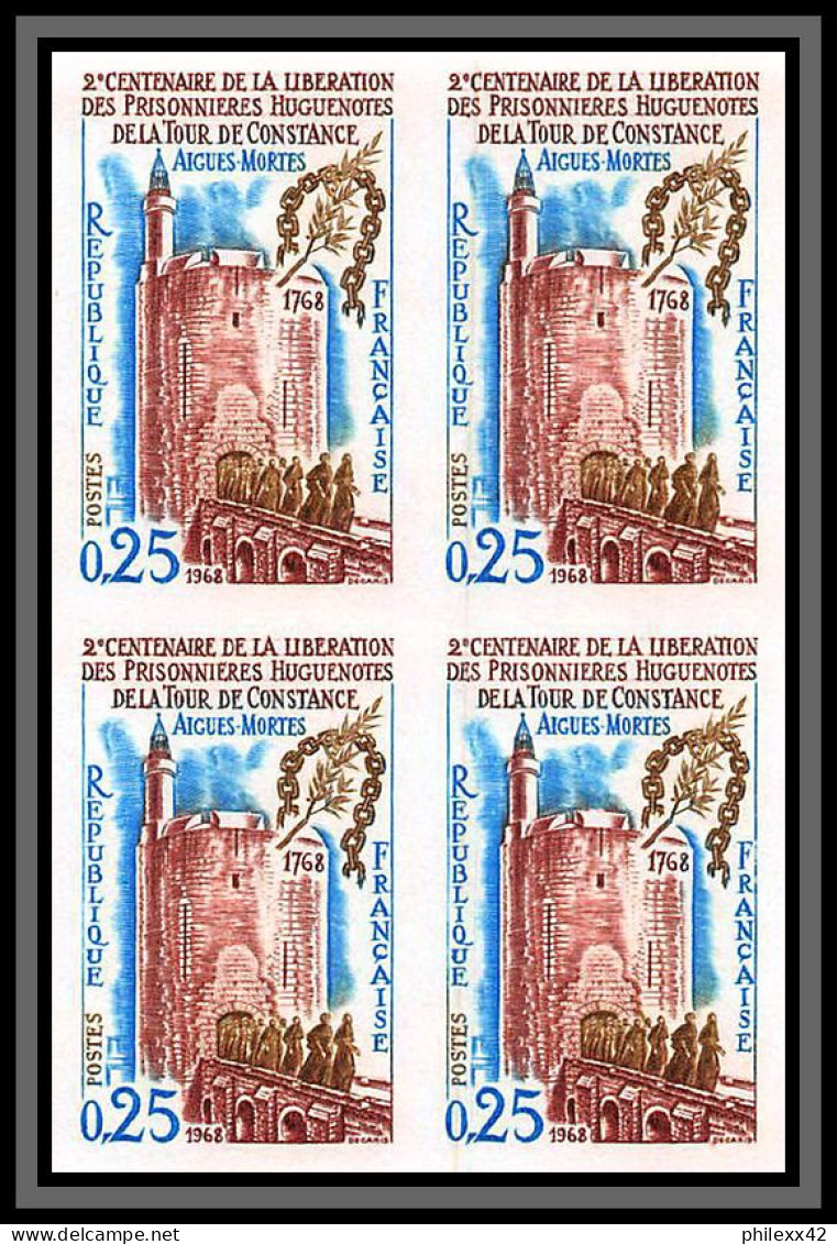 France N°1566 AIGUES MORTES Constance Prisonniers Huguenotes Non Dentelé ** MNH (Imperf) Bloc 4 Cote Maury 140 - 1961-1970