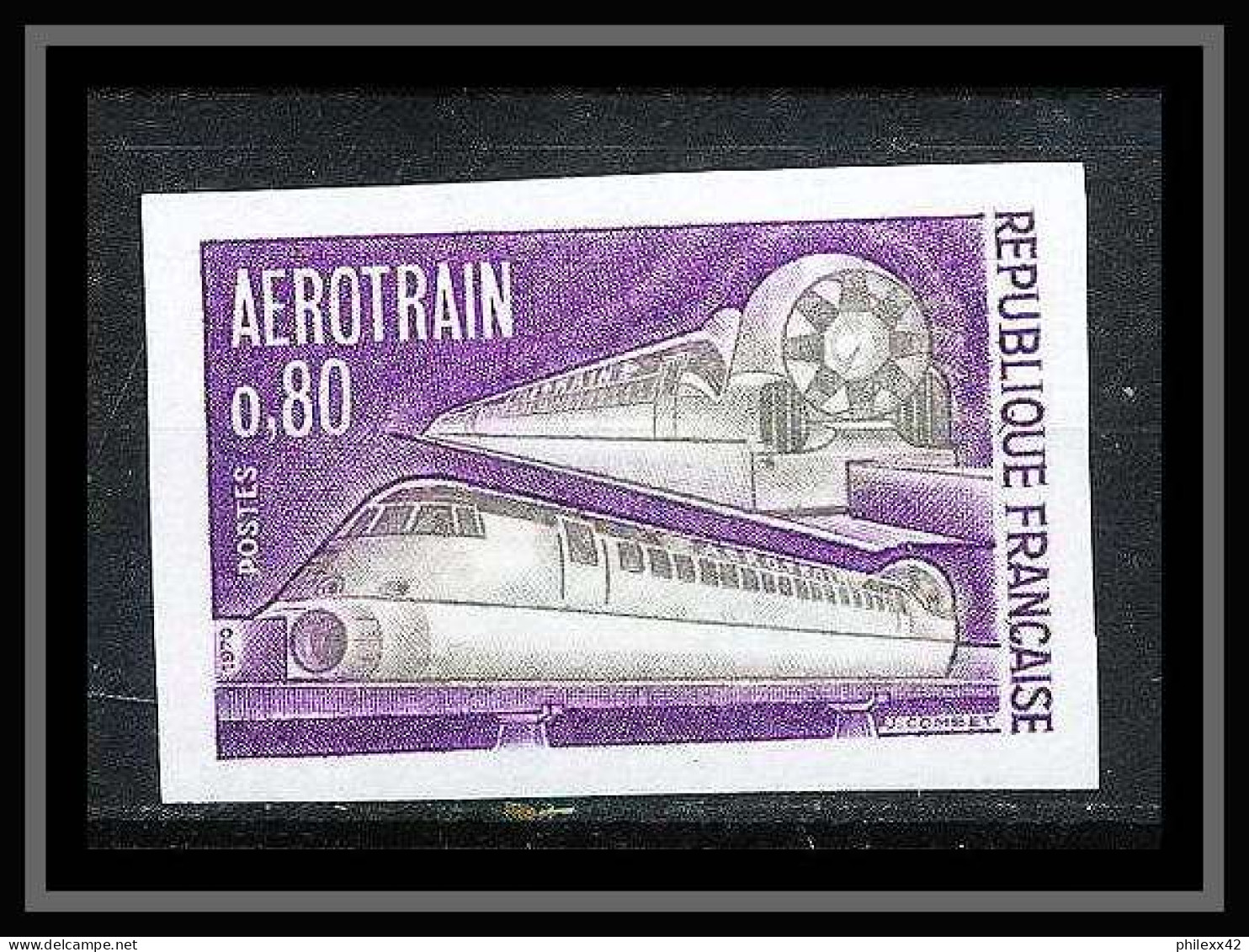 France N°1631 Aérotrain Train Non Dentelé Imperf ** MNH - 1961-1970