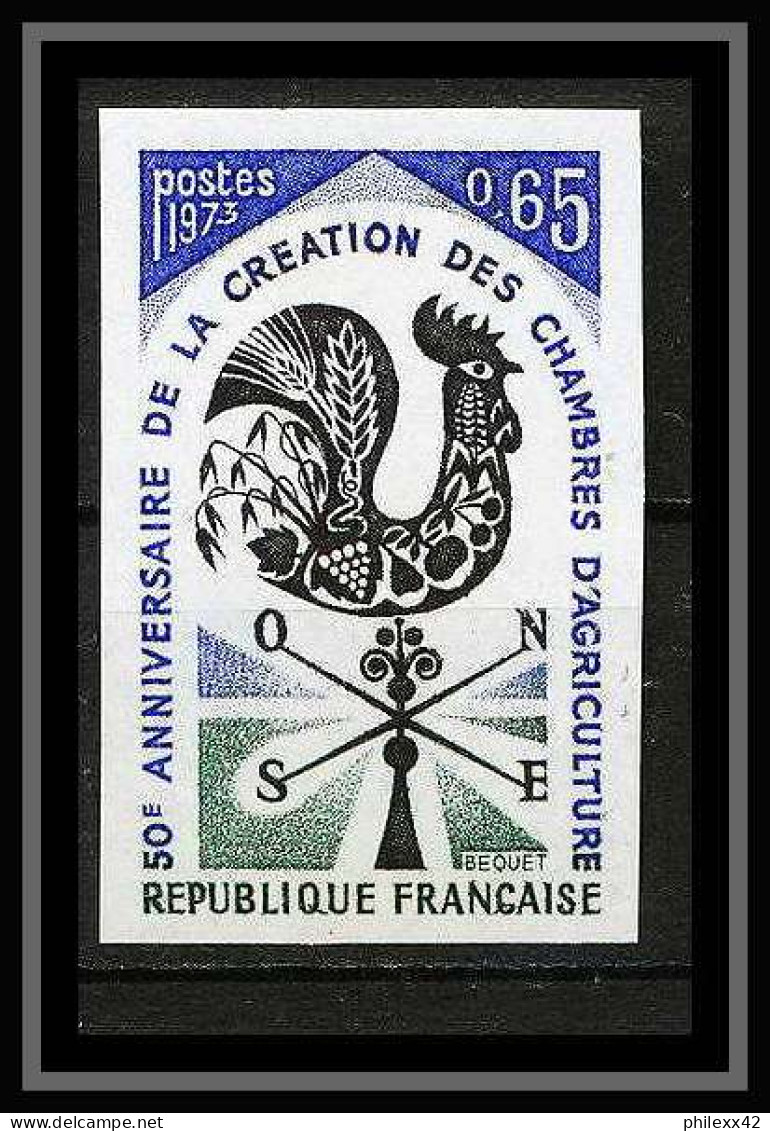 France N°1778 Chambres D'agriculture Coq 1973 Cock Non Dentelé ** MNH (Imperf) - Gallináceos & Faisanes