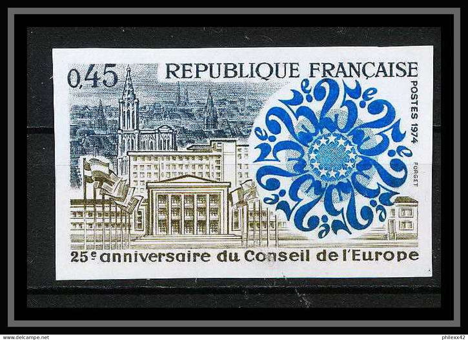 France N°1792 Conseil De L'Europe - Europa 1974 Cote 46 Non Dentelé ** MNH (Imperf) Discount - 1974