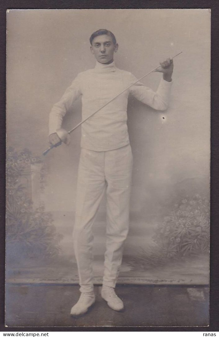 CPA Escrime Fencing Carte Photo RPPC Non Circulé - Schermen