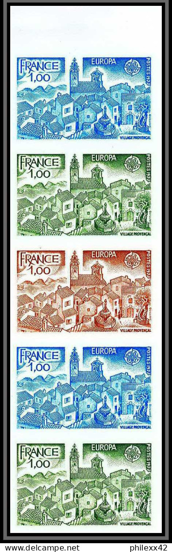 France N°1928/1929 Europa 1976 Port Breton Village Provencal Cote 475 Lot De 10 Essais Non Dentelé ** MNH Imperf Proof - 1976