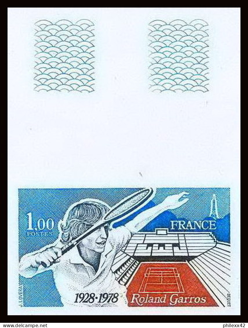 France N°2012 Roland Garros Tennis Borg 1978 Non Dentelé ** MNH (Imperf) Cote 60 - 1971-1980