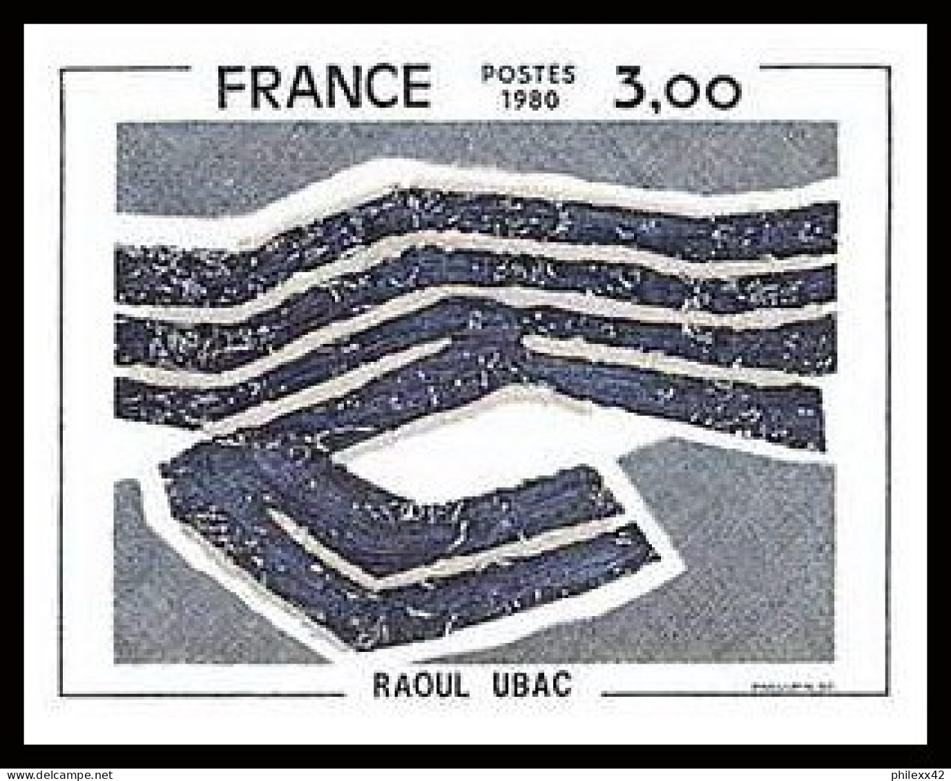 France N°2075 Tableau (Painting) Raoul Ubac Non Dentelé ** MNH (Imperf) - 1971-1980