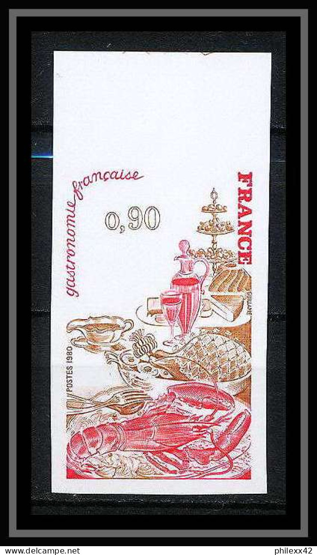 France N°2077 Gastronomie Française Homard Lobster Non Dentelé ** MNH (Imperf) - 1971-1980