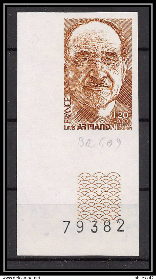France N°2148 Louis Armand Academicien Coin De Feuille Trial Color Proof Non Dentelé Imperf ** MNH  - Farbtests 1945-…