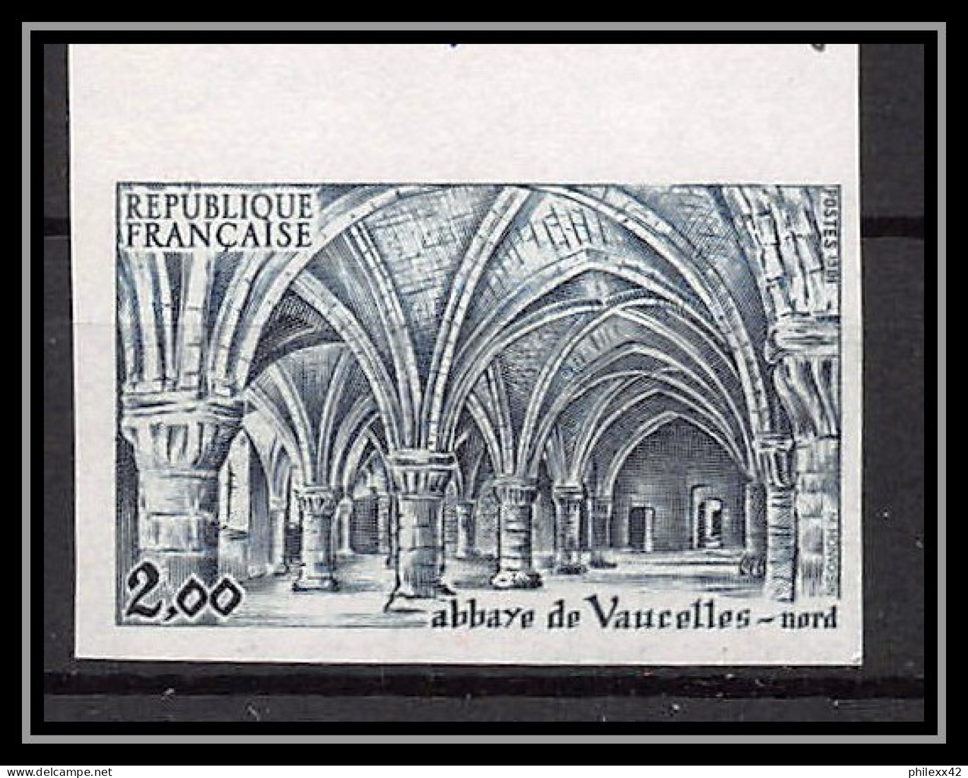 France N°2160 Abbaye De Vaucelle église Church Nord Essai (trial Color Proof) Non Dentelé Imperf **  - Color Proofs 1945-…