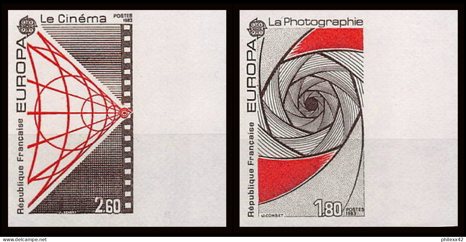 France N°2170/2171 Europa 1983 Photographie Cinéma Non Dentelé Imperf ** Cote 115 Euros - 1983