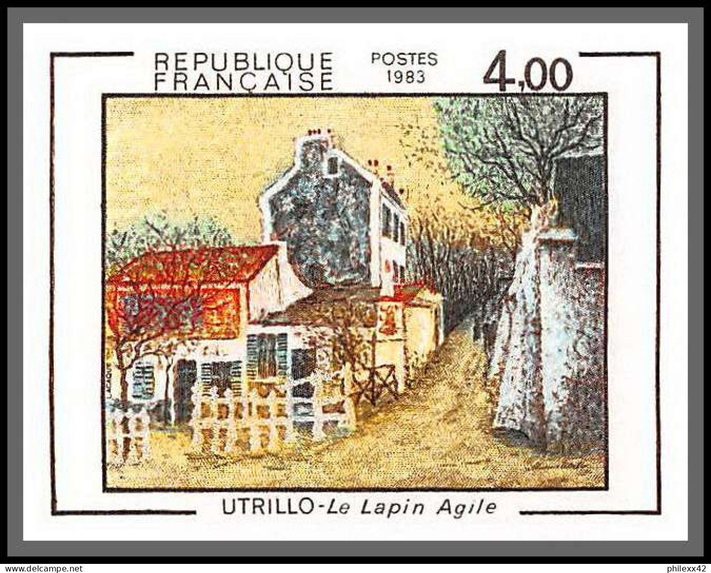 France N°2297 Le Lapin Agile D'Utrillo Tableau (Painting) Non Dentelé ** MNH (Imperf)  - Impressionisme