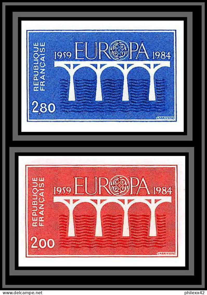 France N°2309/2310 Europa 1984 Cote 80 Euros Non Dentelé Imperf ** MNH  - 1984