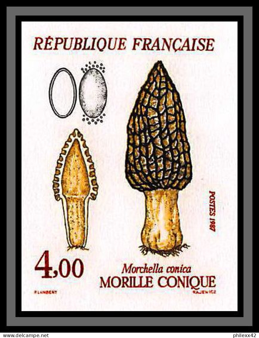 France N°2488 / 2491 Champignons De France (mushrooms Funghi) 1987 Non Dentelé ** MNH (Imperf) Cote 120 Euros - 1981-1990