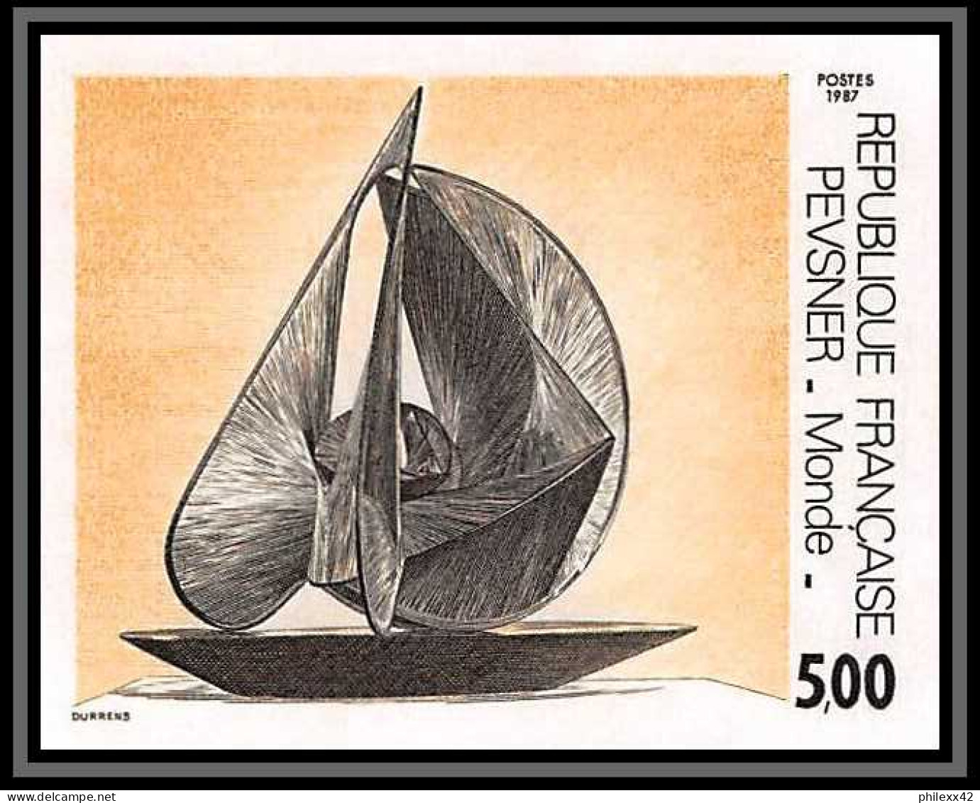 France N°2494 Antoine Prevsner Monde Constructiviste Tableau (Painting) Non Dentelé ** MNH (Imperf) Discount - 1981-1990