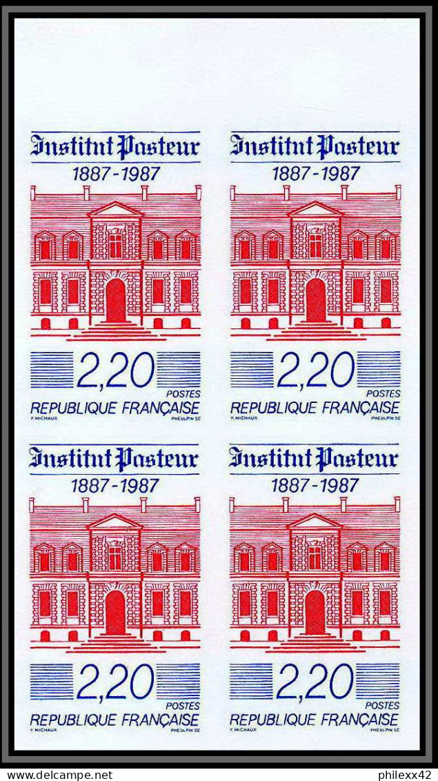 France N°2496 Bloc 4 Centenaire De L'institut Pasteur Medecin 1987 Non Dentelé ** MNH (Imperf) - Louis Pasteur