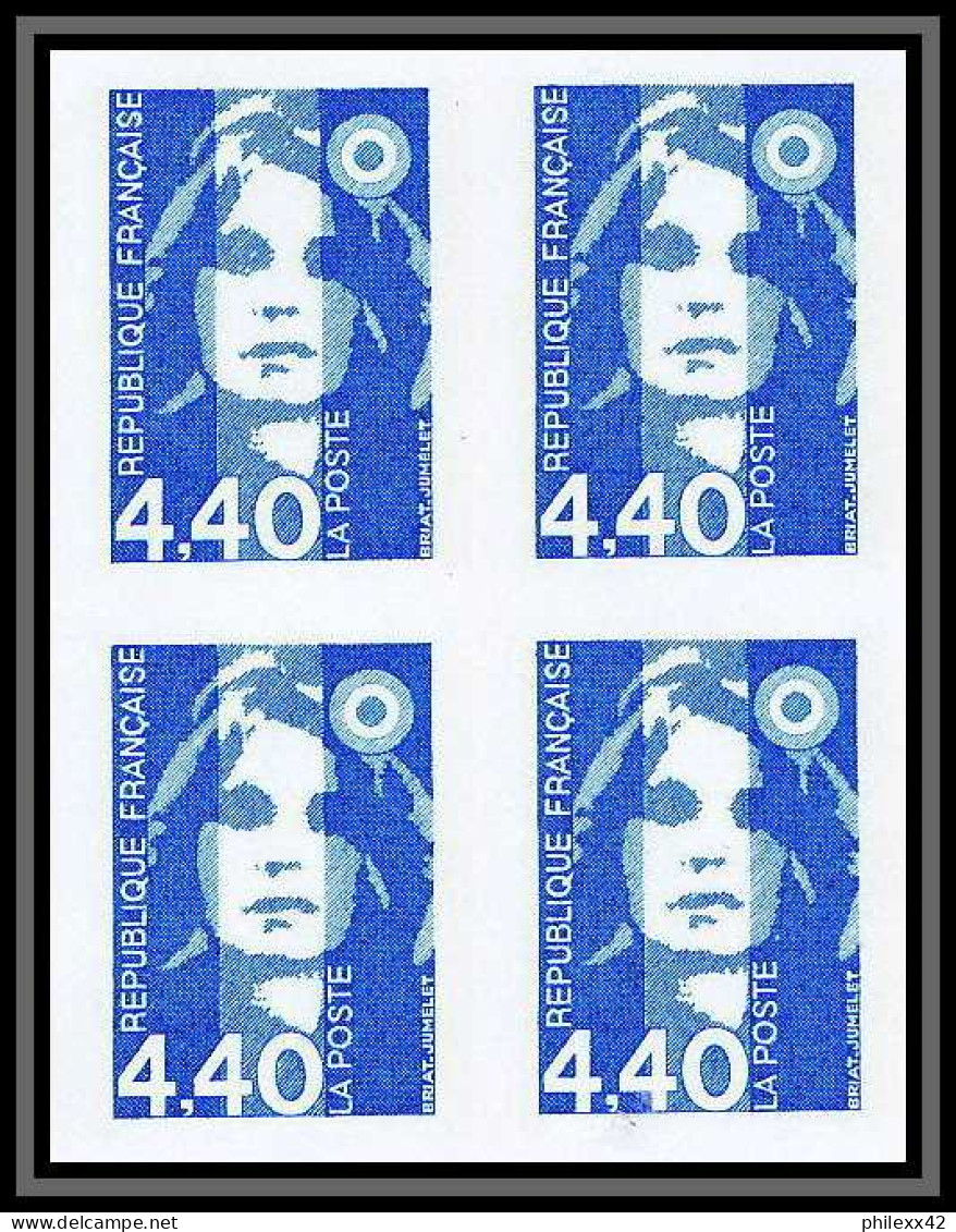 France N°2820 / 2822 Mariane Du Bicentenaire Non Dentelé ** MNH (Imperf) Bloc 4 Cote 200 Euros - 1991-2000